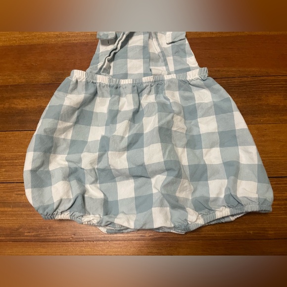 Sweet Caroline Blue & White Gingham Cotton Bubble Romper Size 12 Months - Picture 4 of 6